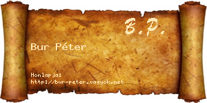 Bur Péter névjegykártya