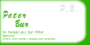 peter bur business card